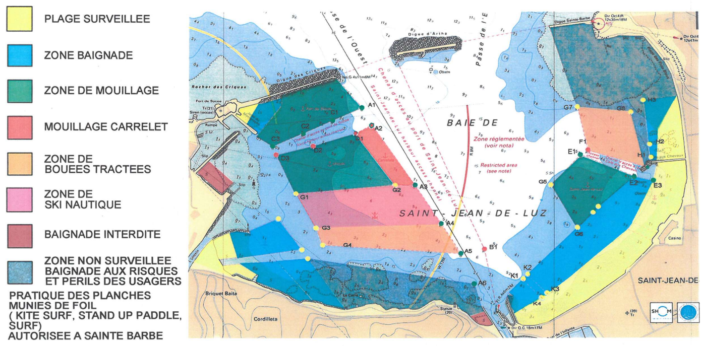 Zones réglementées de la baie de Saint-Jean-de-Luz - Ciboure - Socoa